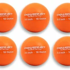 PowerNet 3.2" Weighted Training Balls (6 Pack) (18 Oz - Orange)